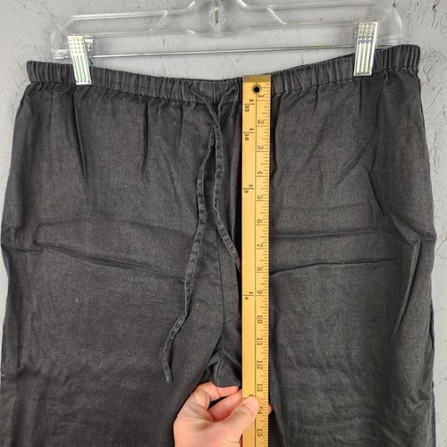 Sutton Studio Leinenhose Herren Medium schwarz Kordelzug weites Bein Grunge Gothic - Bild 4 von 10