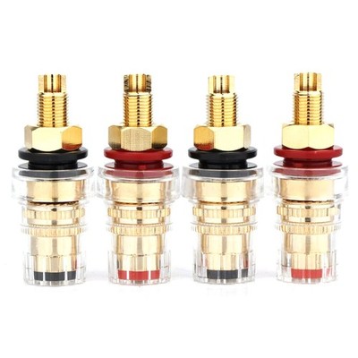4* Bananenbuchse Buchse Buchse Vergoldet HIFI Audio Binding Post Adapter Stecker