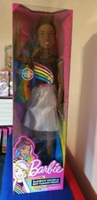 Barbie 28 inch Rainbow Sparkle Best Fashion Friend Doll - Black Hair #61043 NRFB