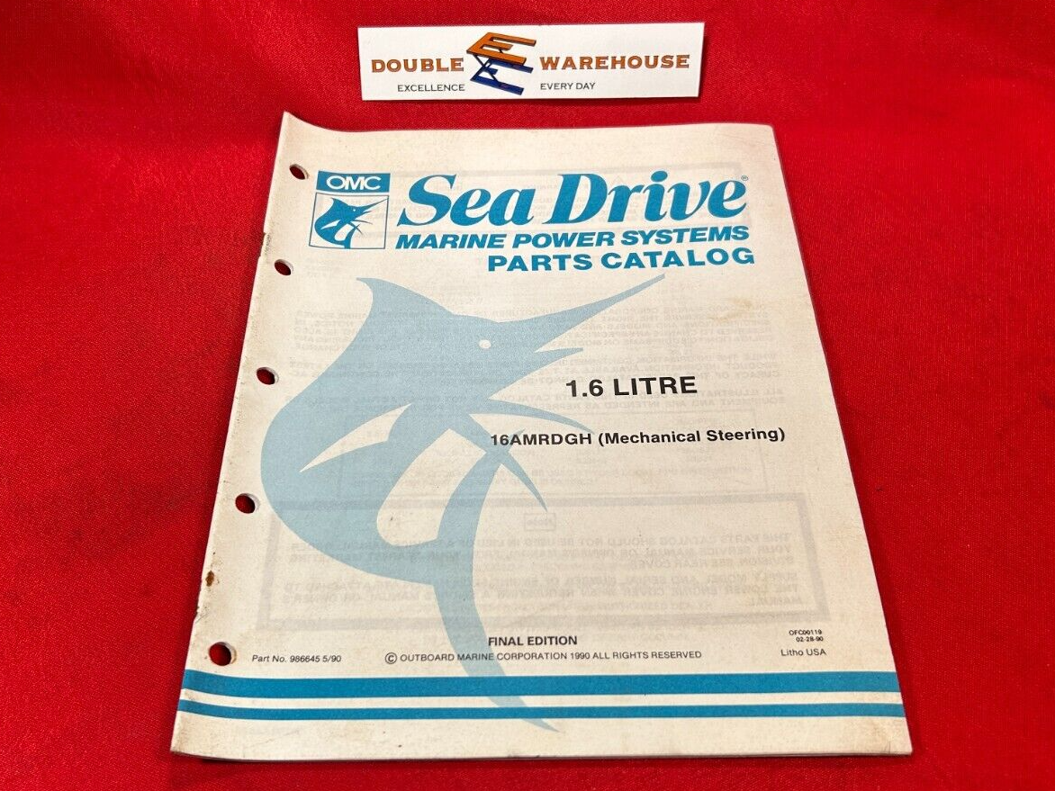 アメリカンペーパー 1990 OMC Sea Drive MArine Power Systems 1.6 Litre Parts Catalog
