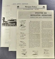 1951-1952 Thompson Vitameter Octane Booster Injector Instruction-Letter Original