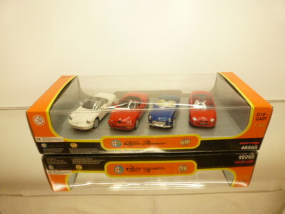 NEW RAY 48565 - 2x ALFA ROMEO SPIDER + MGB + MGF - 1:43 - VERY GOOD IN BOX