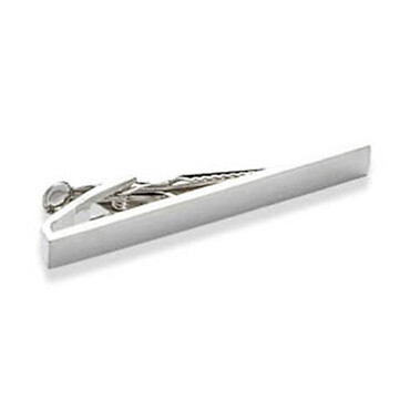 Simple Plain Silver Tie Bar by Onyx-Art London ONYX_TB26 - Picture 1 of 1