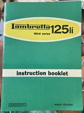 1962 LAMBRETTA Innocenti 125LI SCOOTER libretto istruzioni in inglese dall'ITALIA
