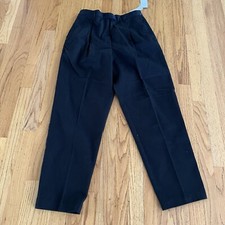 Vintage Talbots Pants 10P Cotton Front Pleat Black Dress Work 90s