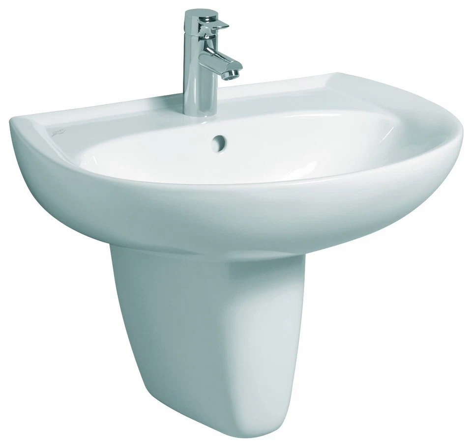 Geberit Renova Waschtisch 650 mm x 510 mm mit Hahnloch mit Überlauf -... - Bild 4 von 4