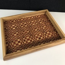 Wood Tray Handmade With Oak And Padauk Wood A. P. Woodcraft Made In The USA