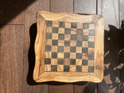 4in1 Schach, Dame, Solitär, Domino rustikales Brettspiel Set handgefertigt