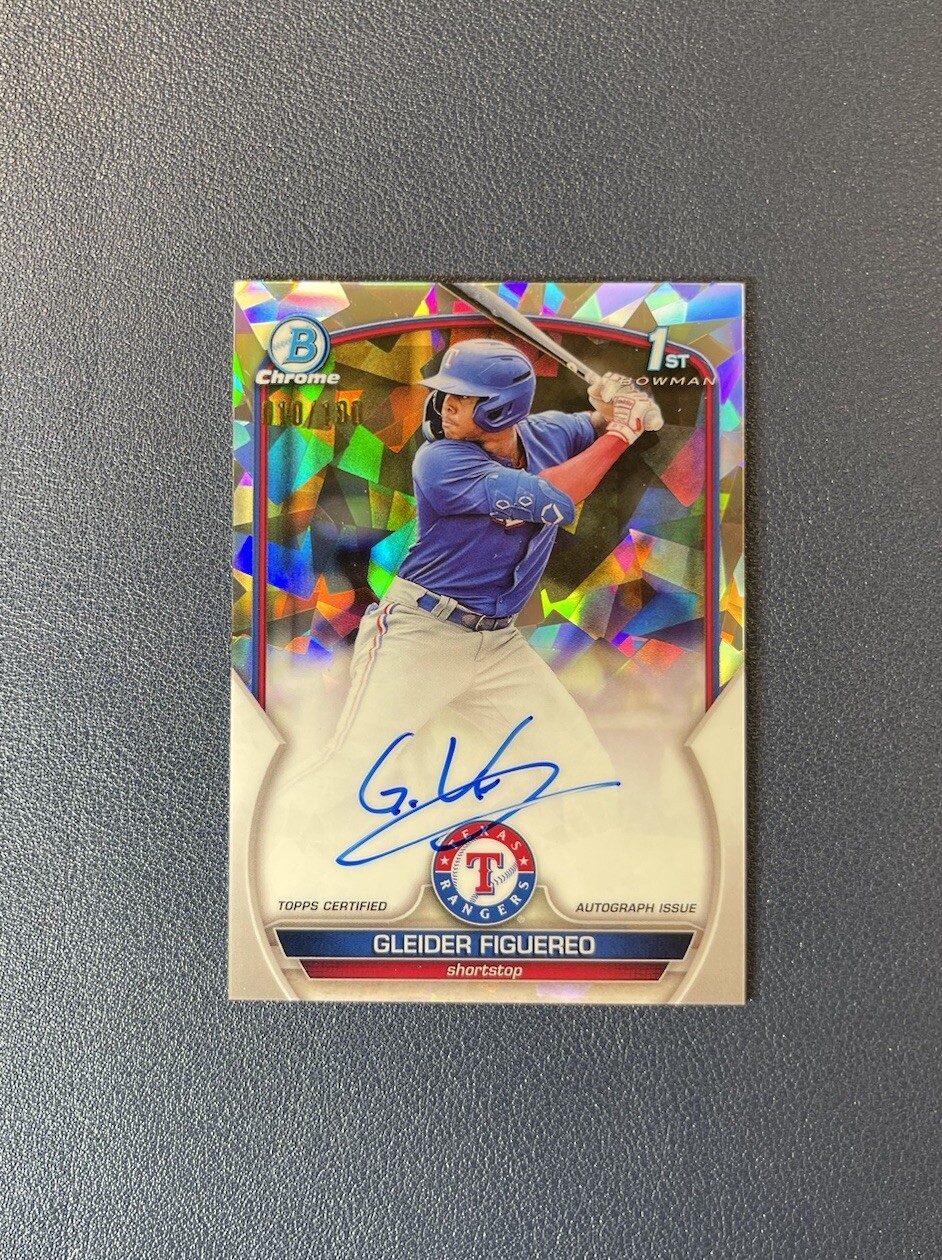 2023 1st Bowman Chrome Gleider Figuereo Auto  - Atomic /100 #CPA-GF Rangers