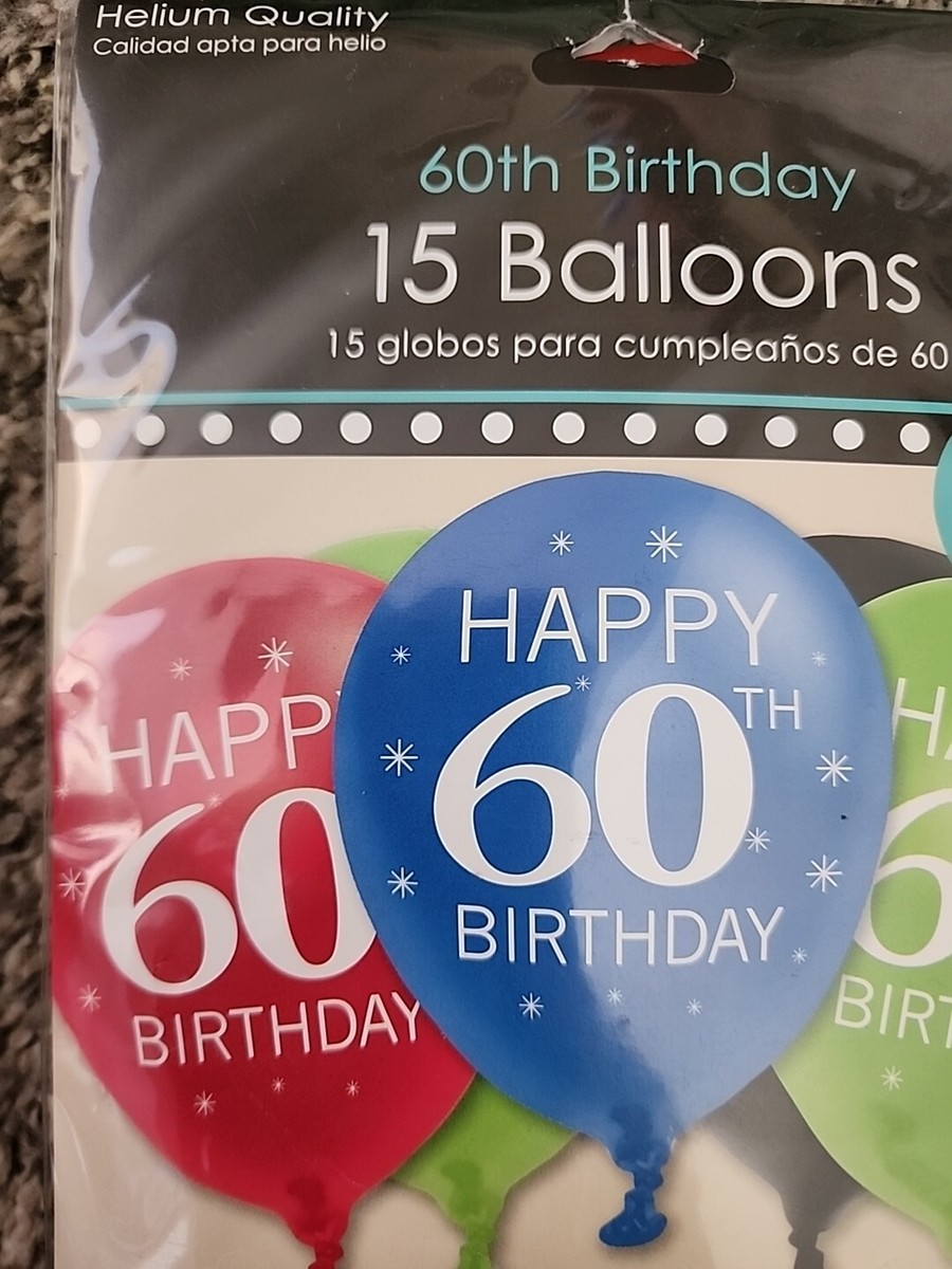 【値下げ歓迎】 Happiest Birthday フルセット 60th Birthday Party 15pc Balloons Helium Quality Happy Birthday