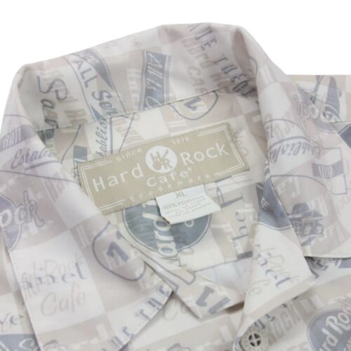 Hard Rock Cafe Shirt Mens XL Beige Key West Parrot Crazy Pattern Hawaiian Resort - Picture 3 of 10