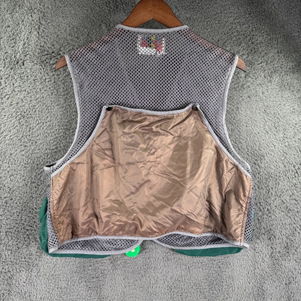 Vintage Timber Creek Fly Fishing Vest Men Small 6-Pocket Nylon Mesh Green Trout - Image 3 of 4