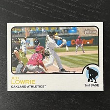 2022 Topps Heritage Baseball Jed Lowrie Base #8 Oakland Athletics