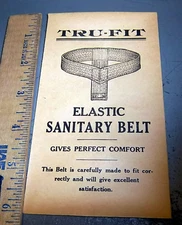 vintage 1900s Tru-fit elastic Sanitary belt envelope (empty), great graphics