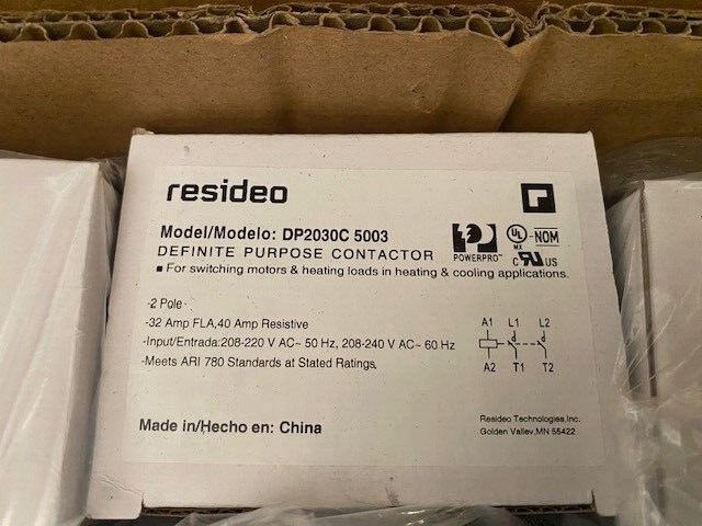 Honeywell DP2030C5003 Definite Purpose Contactor, 2 Pole, 32Amp, 240Vac (NEW)