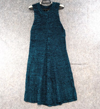 New Directions Dress Womens Medium Teal-ish Blue Sweater Knit Sleeveless Jumper