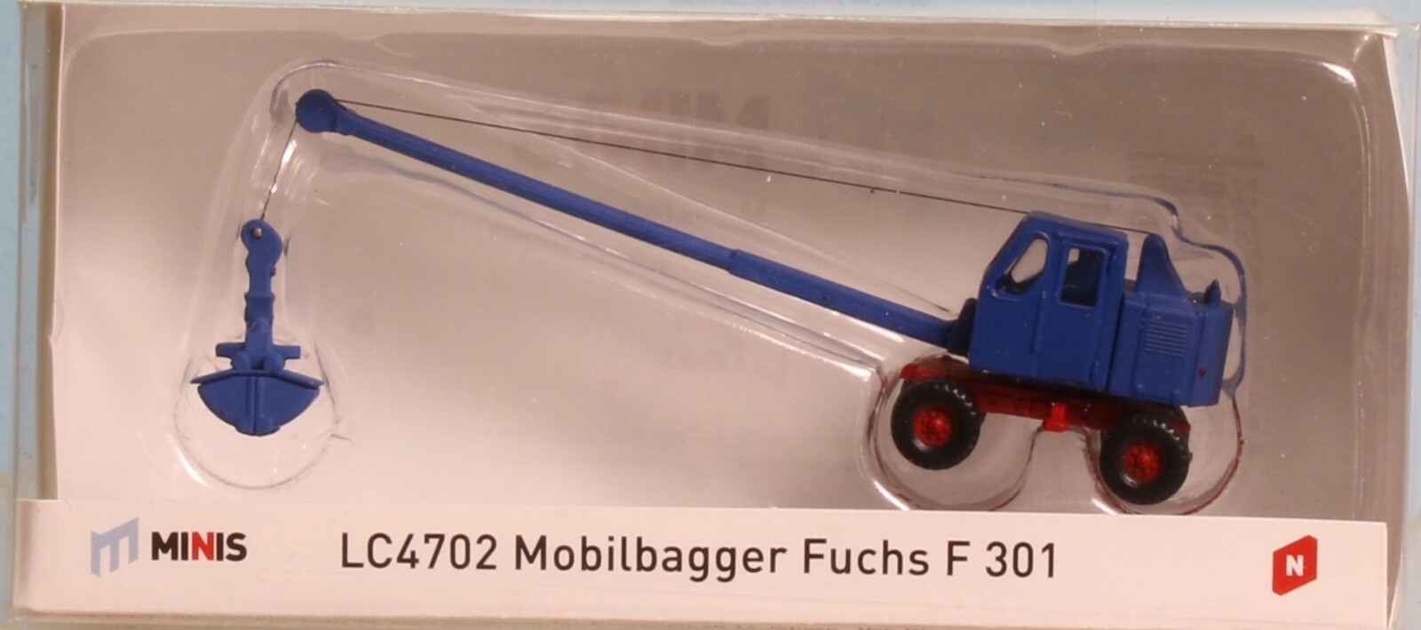 Minis LC4702, Fuchs F 301 Bagger mit Schaufel, blau/rot, Neu & OVP, N - Image 2