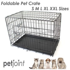 Pet Dog Crate Metal Cage Puppy Cat House Kennel Optional Divider Mattress Cover