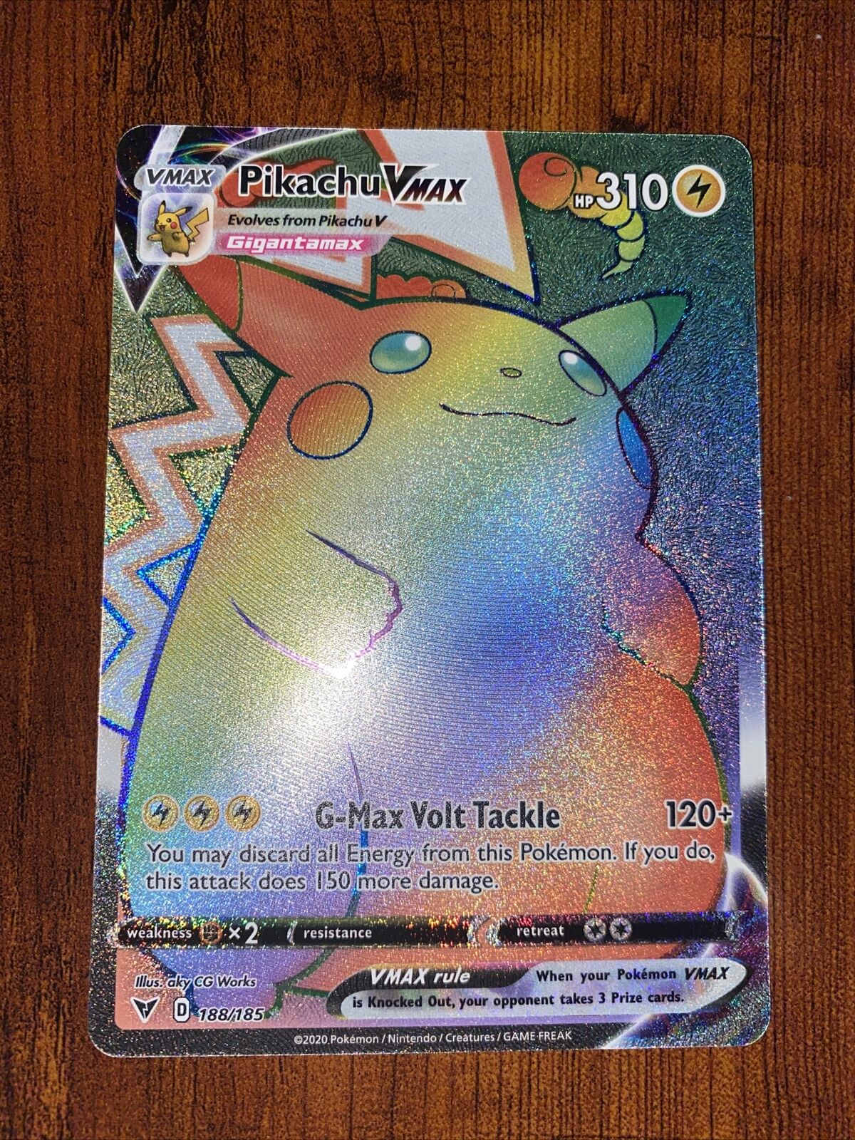 Pikachu VMAX vivid voltage #188 full rainbow art (I'm new to this