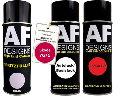 Spritzfüller Set für Skoda 7G7G Raspberry Red/Himbeerrot Klarlack Spritzfüller G