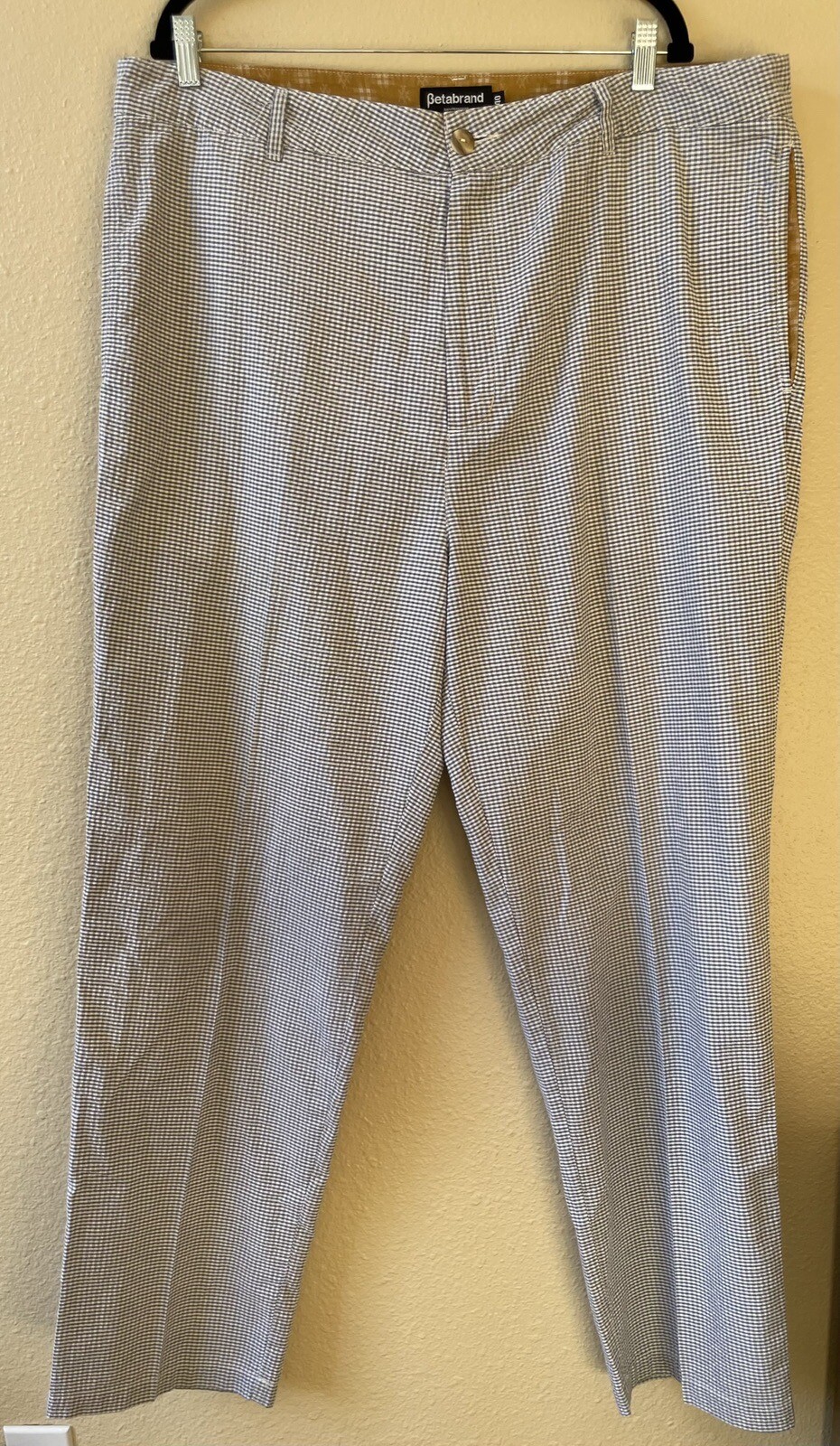 Betabrand San Francisco Seersucker Gray White Mens Pants 40 EUC eBay