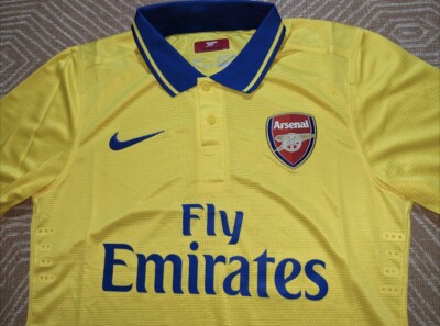 New PLAYER ISSUE M Nike LONG SLEEVE Arsenal 2013 FA Cup Away Shirt