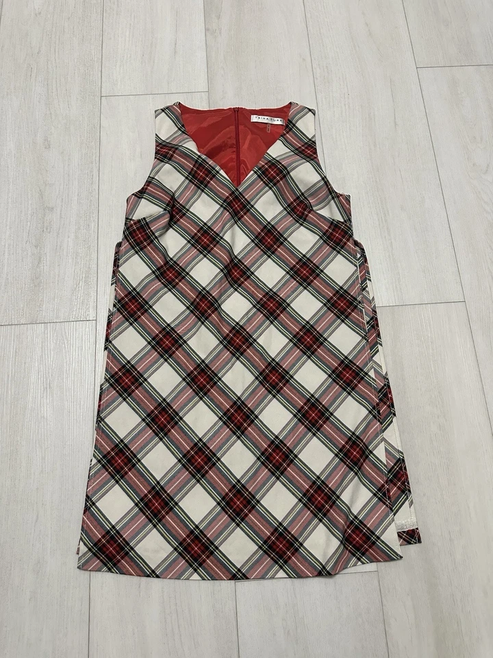 Vestido recto Trina Turk 'Brynne' de vacaciones tartán a cuadros sin mangas - Talla 6 rojo Foto 4 de 4