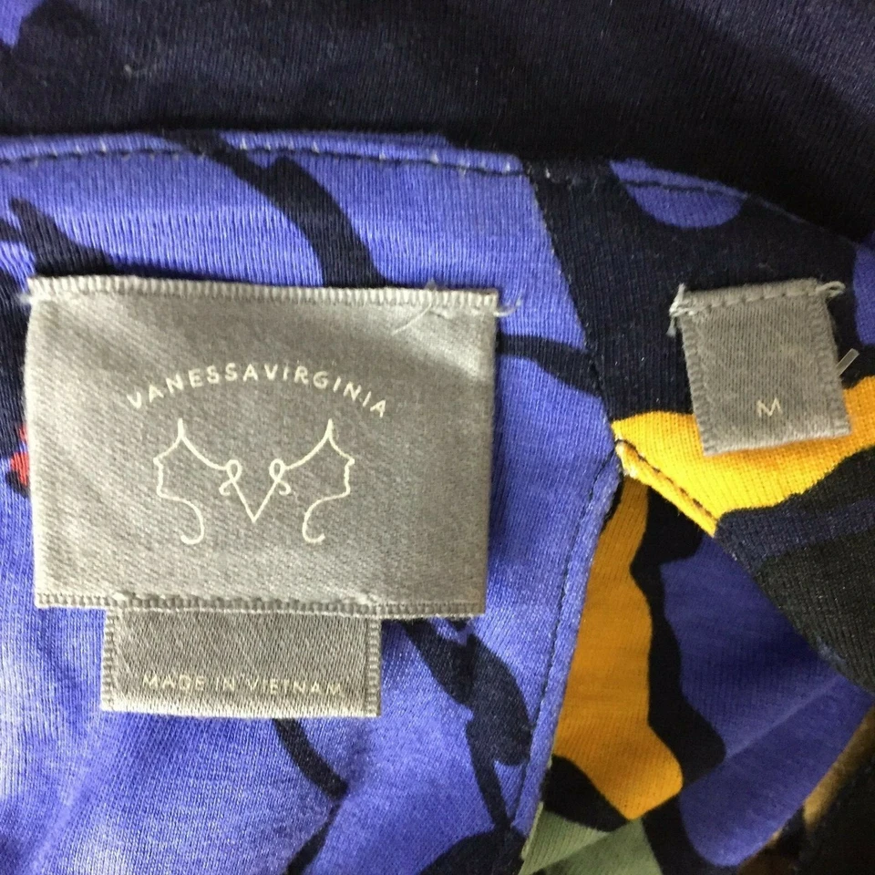 VANESSA VIRGINIA Anthropologie Cut Out Back Silk Blend Dress Womens sz Medium - Imagem 2 de 4