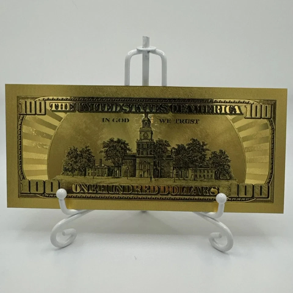 $100 One Hundred Dollar Franklin Bill Gold Banknote - Novelty Collectable Only - Image 2 of 2