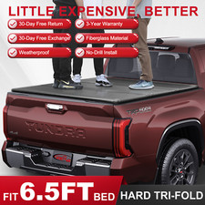 Fiberglass Tonneau Cover For 6.5ft 2007-2021 Toyota Tundra Hard Tri-fold 78.7