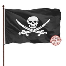 Jolly Roger Pirate Flag Banner 2x3 Double Sided- Heavy Duty 3 Ply 210D- 2x3 P...