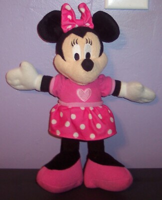 Fisher Price 2007 Talking Minnie Mouse Plush 10'' Toy Pink Polk A Dot GUc