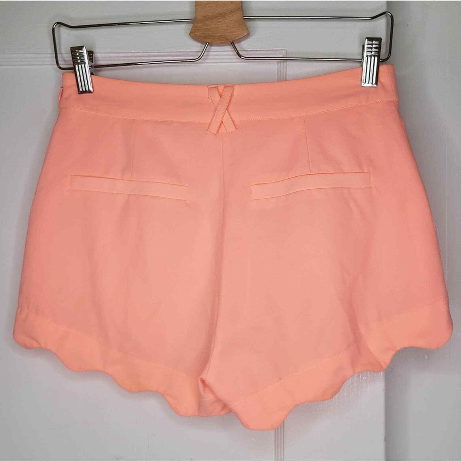 BCBGeneration Vibrant Coral Pink Scalloped Shorts… - image 3