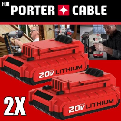 2PACK 2.0Ah For PORTER CABLE 20V Lithium-Ion 20 Volt Max Battery PCC680L PCC685L
