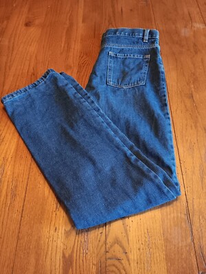 Lands End Classic Jeans Boy's 18 Flannel Lined Outdoor Casual Dark Wash