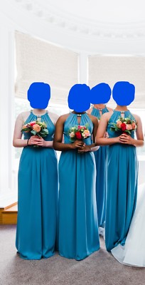 Bridesmaid Dresses Steel Blue Floral Embellished Halterneck | eBay Bridesmaid Dresses Steel Blue Floral Embellished Halterneck | eBay