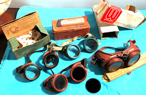 1940's WILLSON Steampunk Welding Safety Goggles & Others Antique