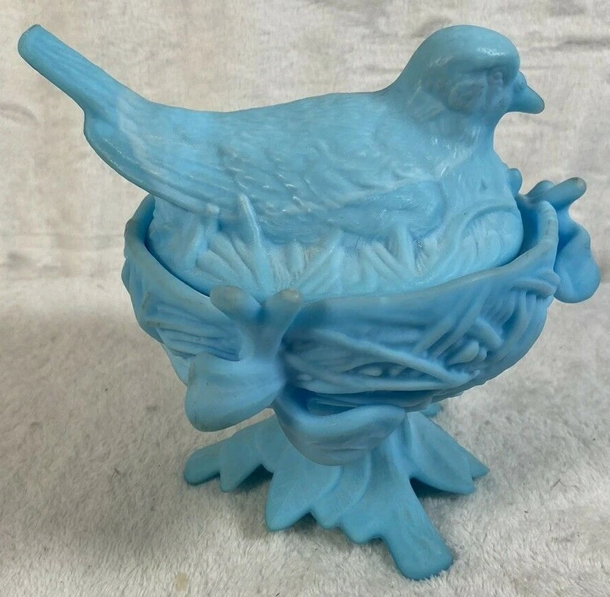 William Crumpleholme коробка для безделушек птица гнездо винтажная синяя керамическая фигурка - Изображение 2 из 3