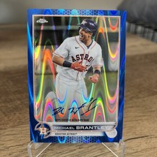 2022 Topps Chrome Michael Brantley BlueRay Wave Refractor Auto /150 Astros