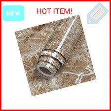 LACHEERY 15.8x80 inch Brown Marble Contact Paper Marble Wallpaper Peel and Stick