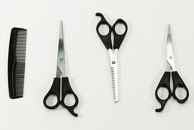 LIFETIME WOW 3 x Haarschere Set Modellierschere Kamm Friseurschere leicht Schere