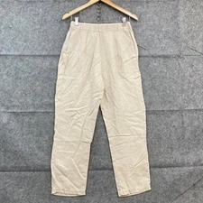 Naif Montreal Linen Pants Womens M Medium Beige Elastic Waist Straight Coastal