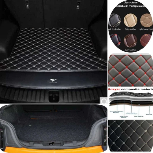 For Ford Mustang Coupe/Convertible Car Floor Mats & Trunk Mat Waterproof Carpets - Picture 49 of 52