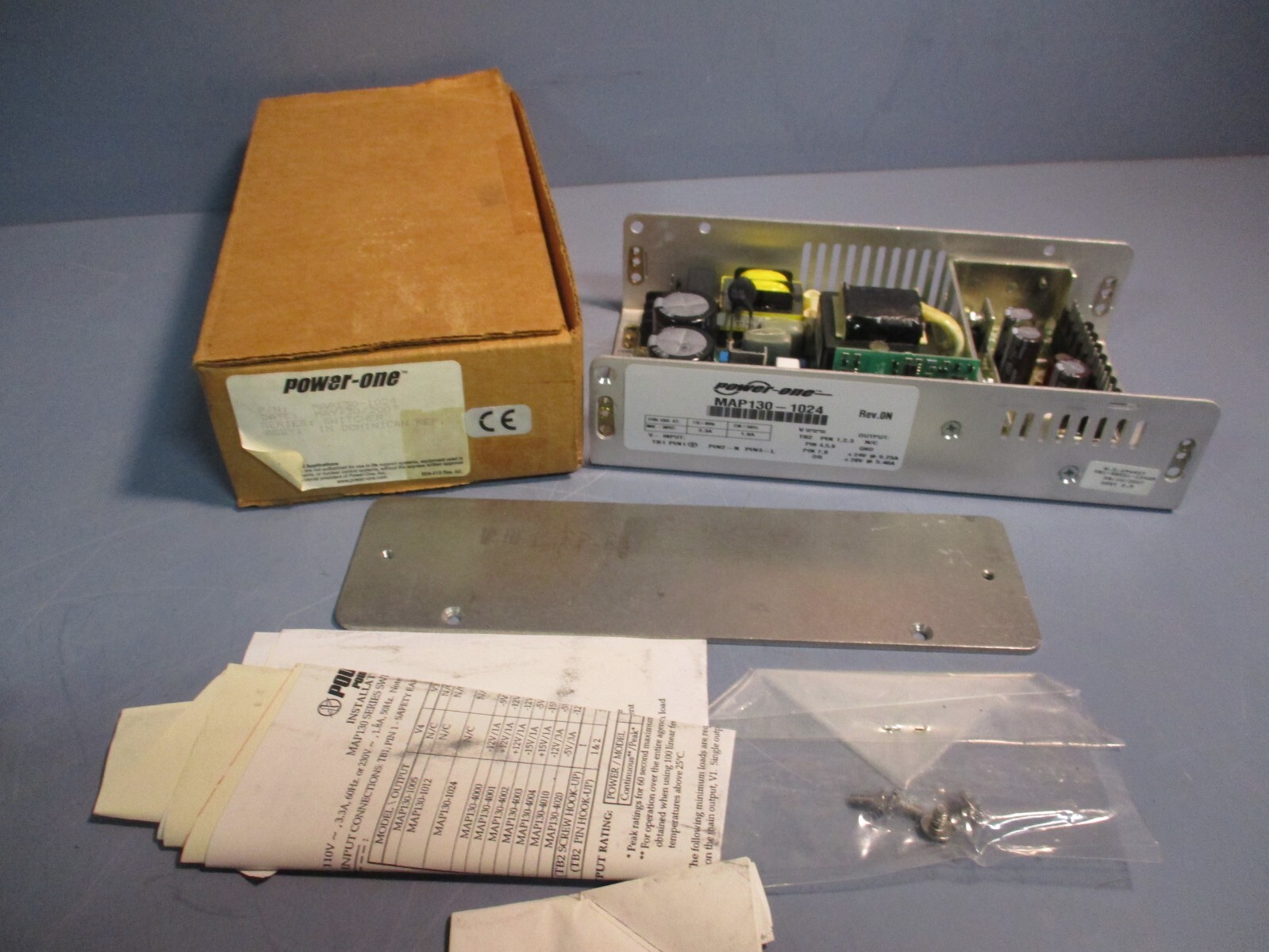 Power One MAP 130-1024 Power Supply w/Adapter Plate, Series: Switcher 50/60Hz