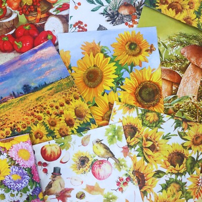 Decoupage Paper Napkins Mystery Surprise Pack - LOT of 10 Fall Luncheon Napkins