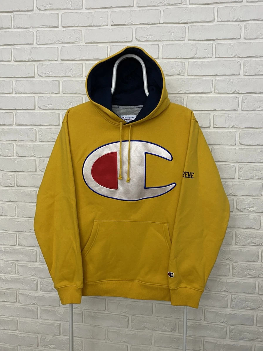 Supreme x champion yellow hoodie sale