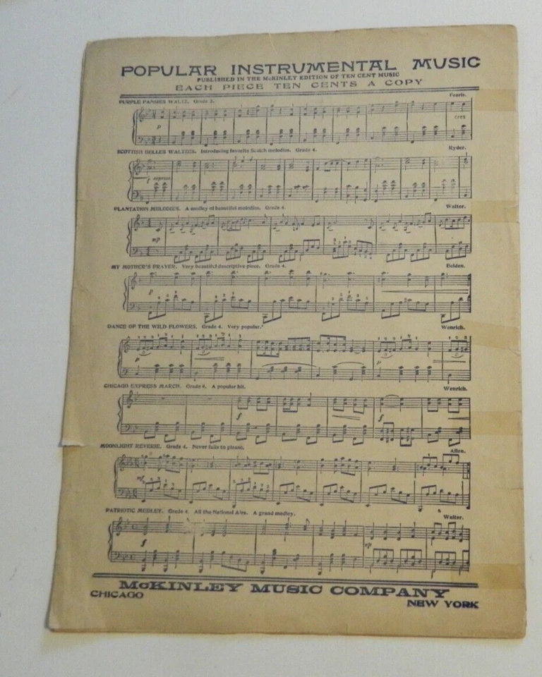 1903 Rock of Ages Frederic Lewis McKinley piano grande partitura variante verde Foto 2 de 4
