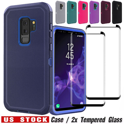 For Samsung Galaxy S9/S9+/S9 Plus Rugged Hybrid Case Cover & Screen Protector