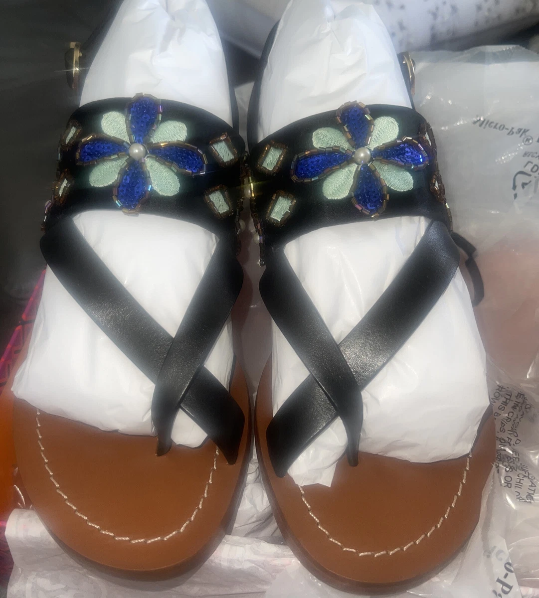 Tory burch estella leather wedge sandal outlet