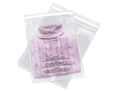 Warning Seal Bags Self Suffocation Clear Poly Bags Amazon FBA 14x20  100 Units